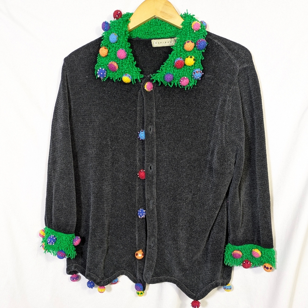 Christmas Cardigan Sweater Classic Vintage 90's, Inspired‎ By Belle Point, Sz XL